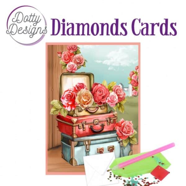 Doty Designs Diamond Cards - Roses and Suitcases DDDC1178