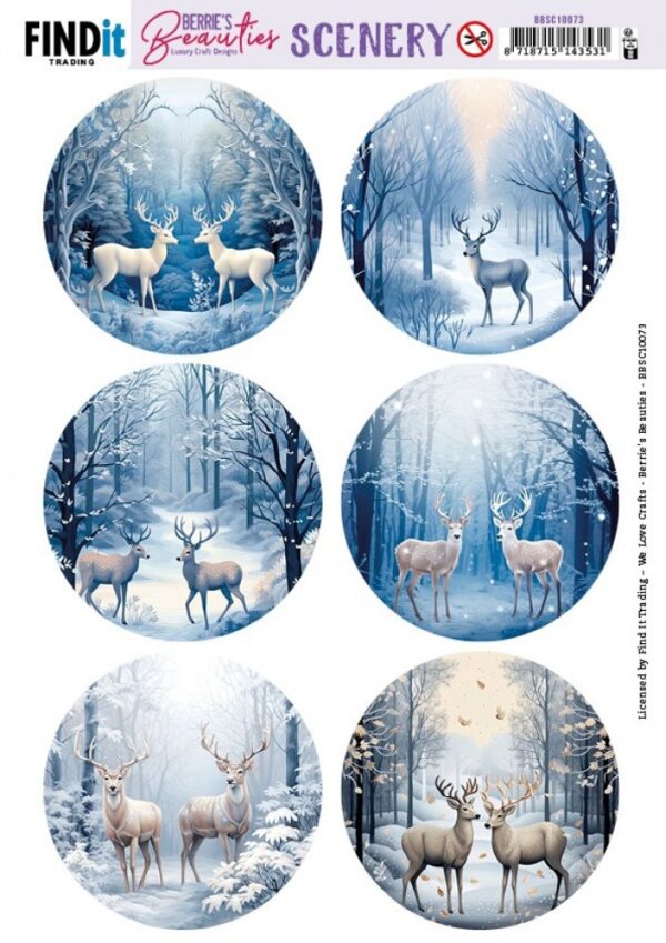 Scenery Push out - Berries Beauties - Deer - Round BBSC10073