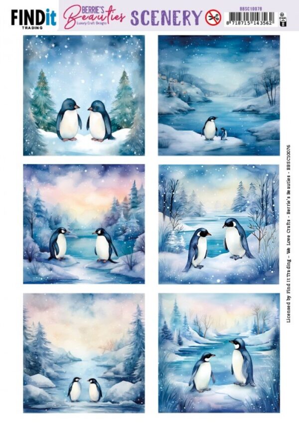 Scenery Push out - Berries Beauties - Penguin - Square BBSC10076 - Afbeelding 2