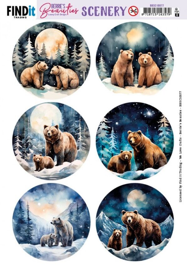 Scenery Push out - Berries Beauties - Bear- Round BBSC10077 - Afbeelding 2