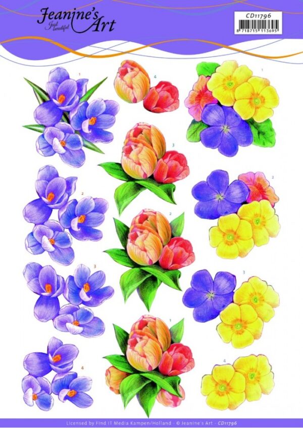 3D Cutting Sheet - Jeanines Art - Spring Flowers CD11796