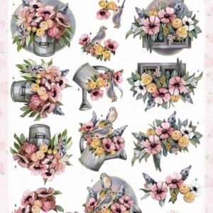 3D Cutting Sheet - Amy Design - Bucket and Flowers CD11797