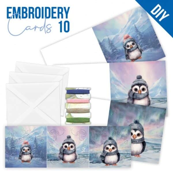 Stitch and Do Cards 10 - Berries Beauties - Cute Penguins STDOPP010