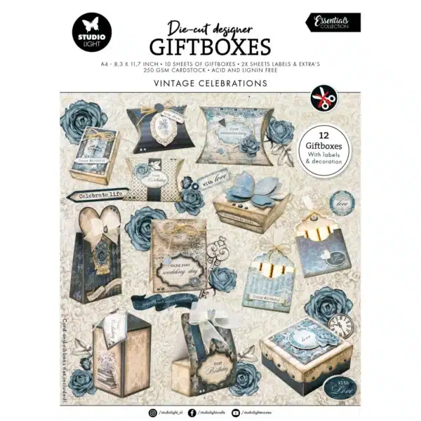 Studio Light • Essentials DIY Giftboxes Paper Pad Vintage Celebrations SL-ES-DCPP259