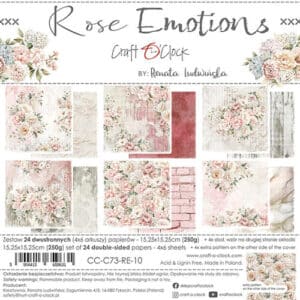 Craft O Clock Set of Papers 15x15 cm Rose Emotions CC-C73-RE-10