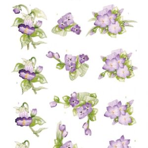 3D Push out Sheet - Precious Marieke - Purple Blossom - Violet SB10987
