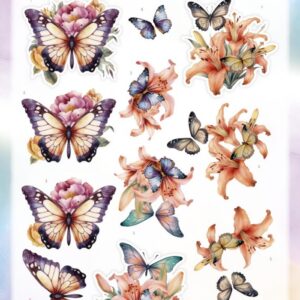 3D Push out Sheet - Berries Beauties - Flutter Flair - Orange Flutters SB11000
