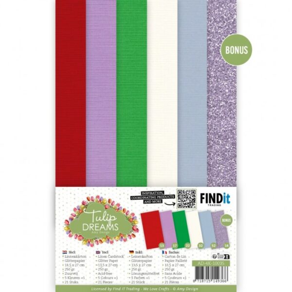Linen Cardstock Pack - Amy Design - Tulip Dreams - 4K AD-4K-10035