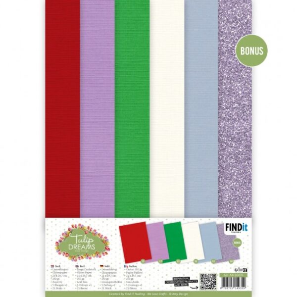 Linen Cardstock Pack - Amy Design - Tulip Dreams - A4 AD-A4-10035