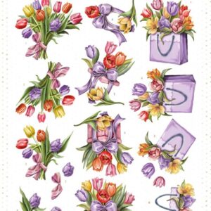 3D Cutting Sheet - Amy Design - Tulip Dreams - Colorful Tulips CD12292