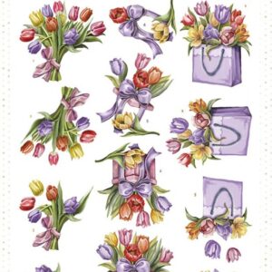 3D Push out Sheet - Amy Design - Tulip Dreams - Colorful Tulips SB10994