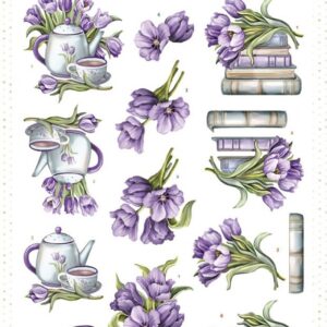 3D Push out Sheet - Amy Design - Tulip Dreams - Purple Tulips SB10996