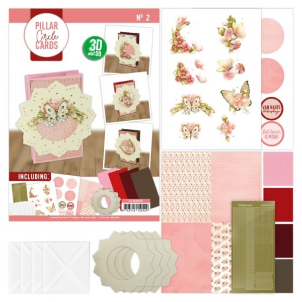 Pillar Circle Cards creme 2 - Beautiful Butterflies CC10002