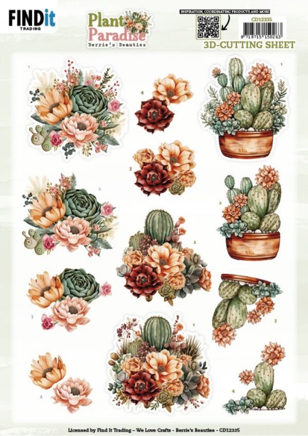 3D Cutting Sheet - Berries Beauties - Plant Paradise - Cactus Harmony CD12335