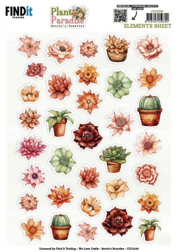 Cutting Sheet - Berries Beauties - Plant Paradise - Small Elements CD12339