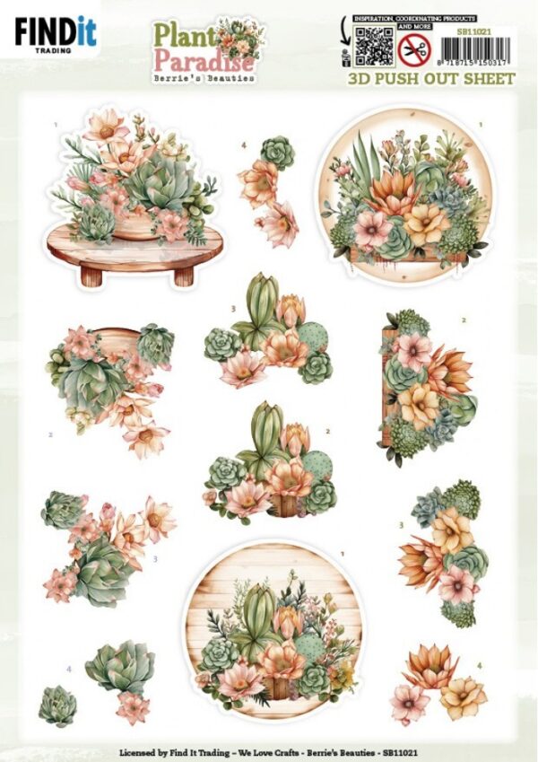 3D Push out Sheet - Berries Beauties - Plant Paradise - Blooming Oasis SB11021