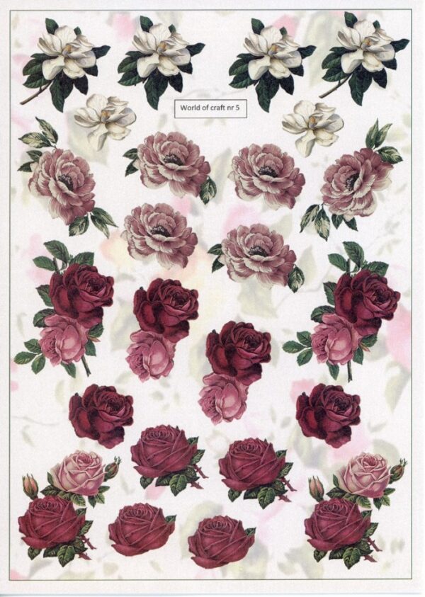 Cutting Sheet - WOC - nr 05 - Roses WOC10005