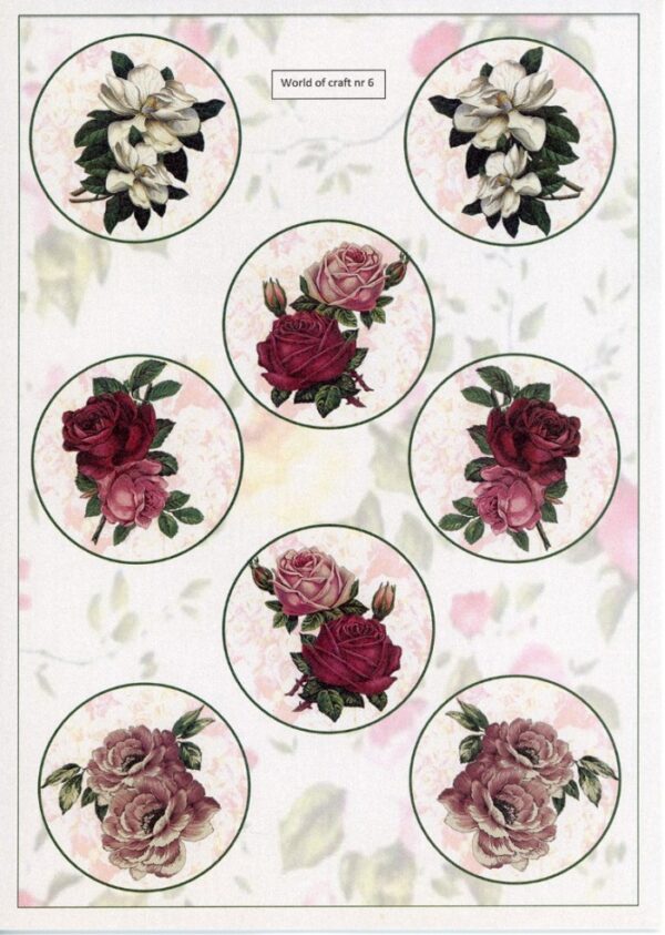 Cutting Sheet - WOC - nr 06 - Roses WOC10006