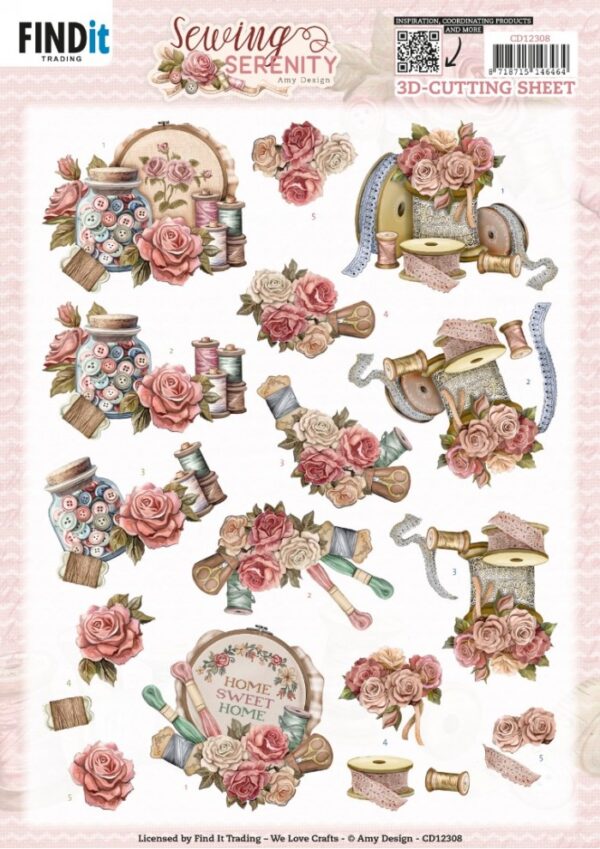 3D Cutting Sheet - Amy Design - Sewing Serenity - Stitching CD12308