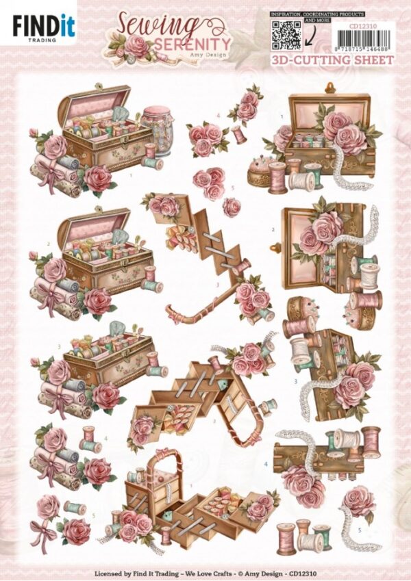 3D Cutting Sheet - Amy Design - Sewing Serenity - Sewing Box CD12310