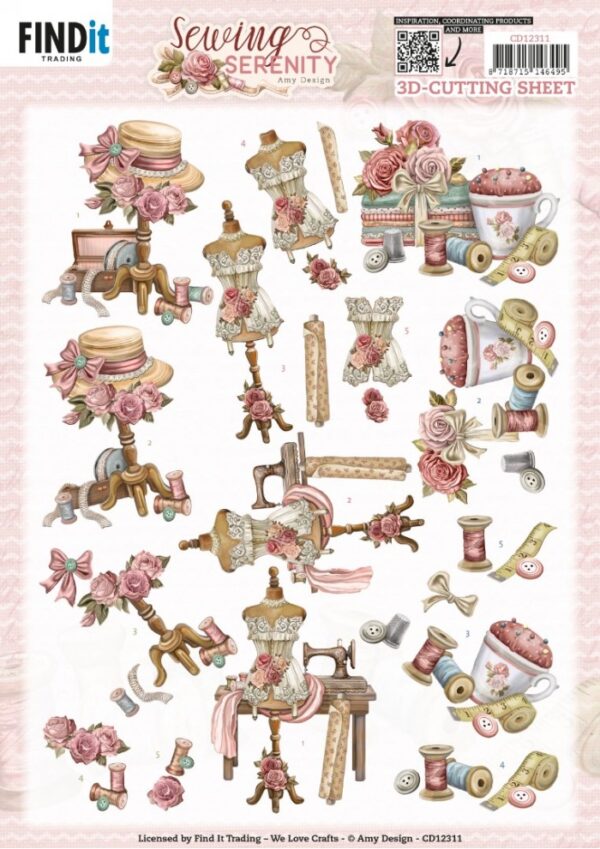 3D Cutting Sheet - Amy Design - Sewing Serenity - Mannequin CD12311