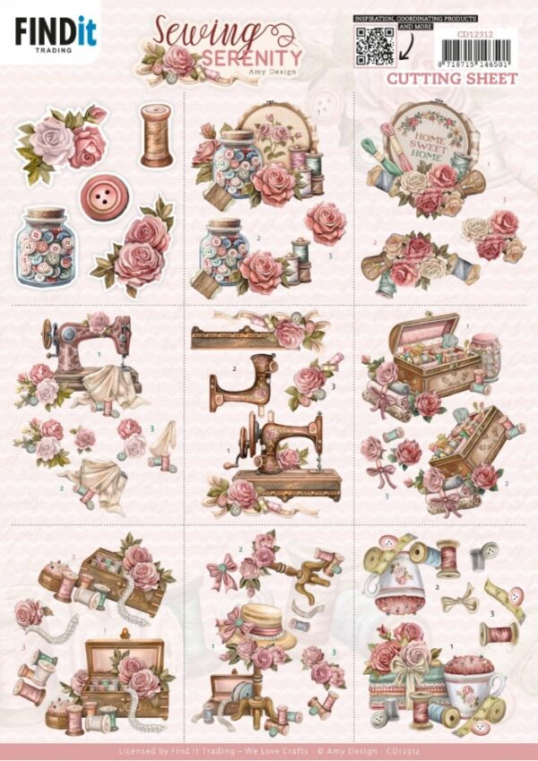 3D Cutting Sheet - Amy Design - Sewing Serenity - Mini CD12312