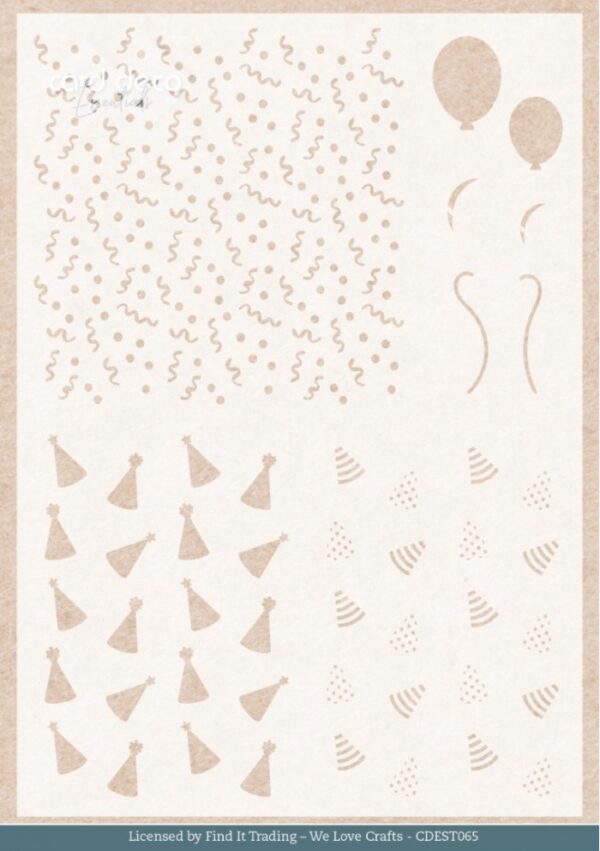 Stencil - Card Deco Essentials - Teddy Party - A5 CDEST065
