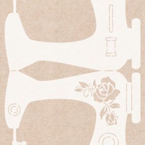 Stencil - Card Deco Essentials - Sewing Serenity - Sewing Machine - A4 CDEST066