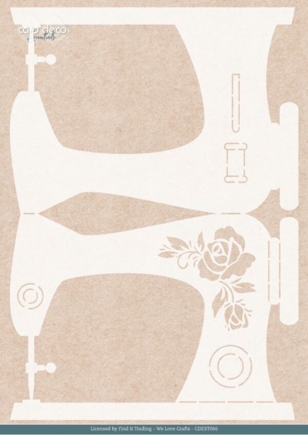 Stencil - Card Deco Essentials - Sewing Serenity - Sewing Machine - A4 CDEST066