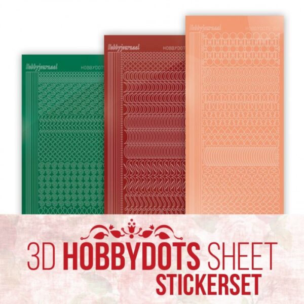 Stickerset 3D Hobbydots Sheet - Berries Beauties - Red Roses HSSTS001