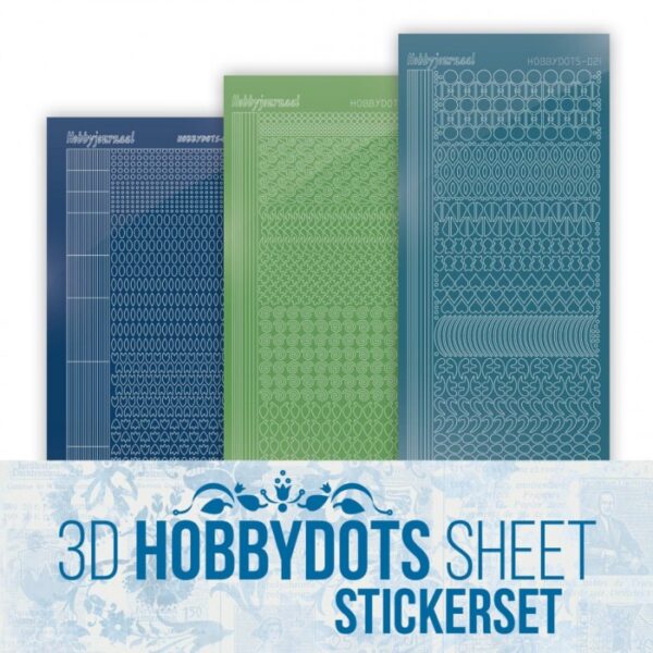 Stickerset 3D Hobbydots Sheet - Berries Beauties - Blue Hydrangeas HSSTS002