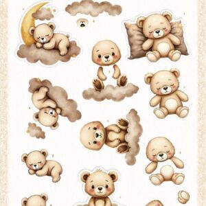 3D Push out Sheet - Berries Beauties - Teddy - Clouds SB11015