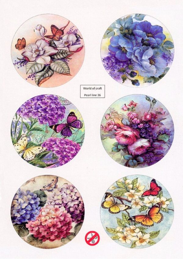 Scenery Parelmoer - WOC - nr36 - Butterflies - Round WOCPL036