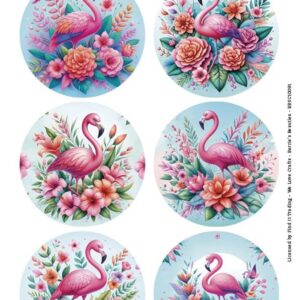 Scenery Push out - Berries Beauties - Flamingo - Round BBSC10091