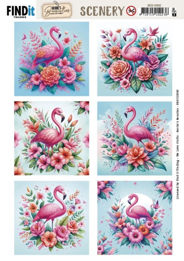 Scenery Push out - Berries Beauties - Flamingo - Square BBSC10092