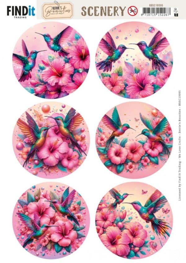 Scenery Push out - Berries Beauties - Celestial Hummers - Round BBSC10095