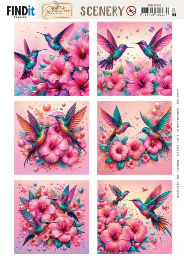 Scenery Push out - Berries Beauties - Celestial Hummers - Square BBSC10096