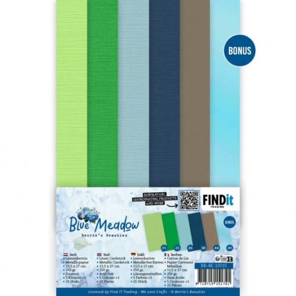 Linen Cardstock Pack - Berries Beauties - Blue Meadow -BB-4K-10015