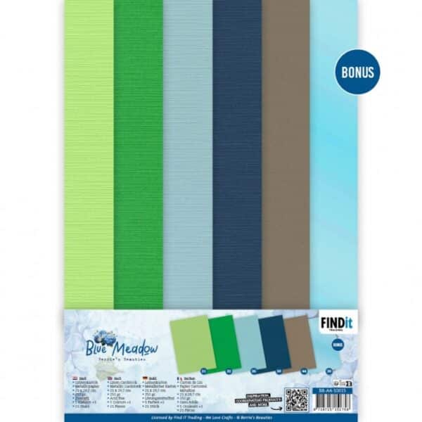 Linen Cardstock Pack - Berries Beauties - Blue Meadow - BB-A4-10015