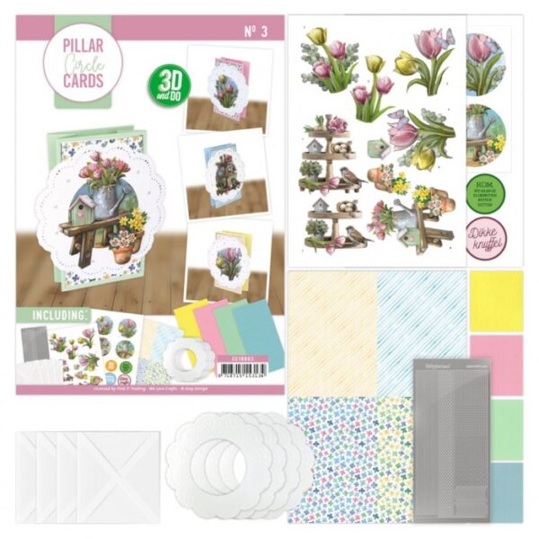 Pillar Circle Cards wit 3 - Spring Landscapes CC10003
