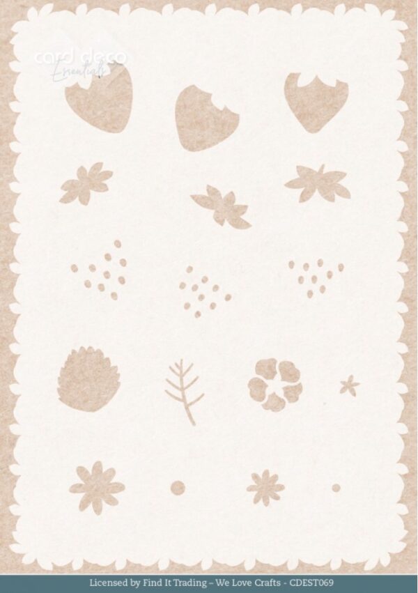 Stencil - Card Deco Essentials - Sweet Strawberries - Sweet Strawberries - A5 CDEST069