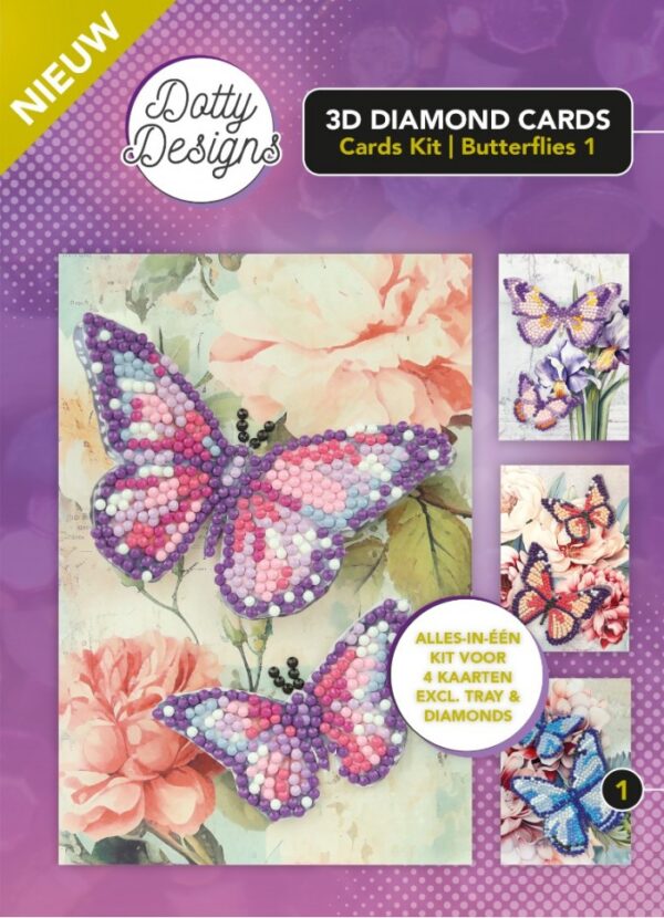 Dotty Designs Diamond 3D Cards Kit 01 Butterflies DDDCK001