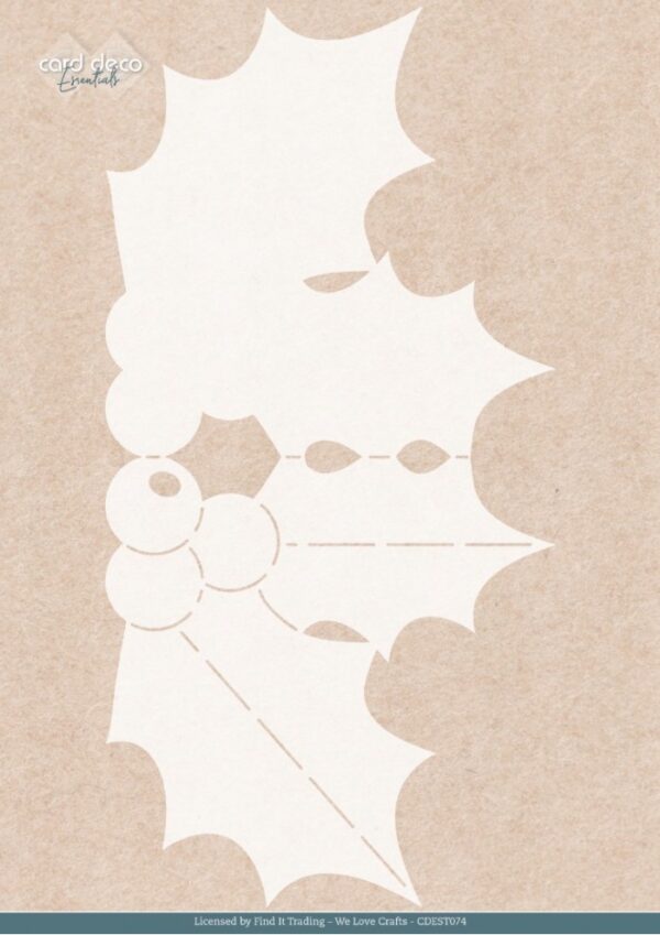 Stencil - Card Deco Essentials - Floral Christmas- Floral Holly A4 CDEST074