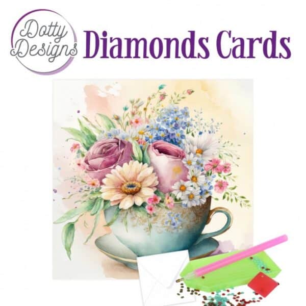 Doty Designs Diamond Cards - Cup of Blooms 1 DDDC1191