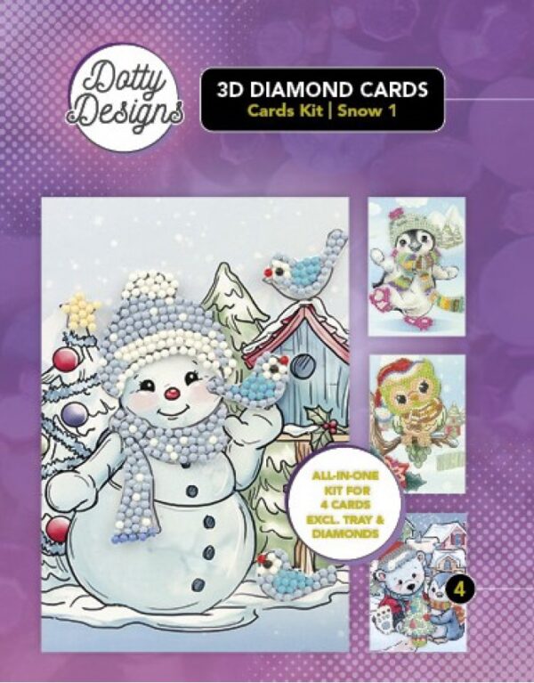 Dotty Designs Diamond 3D Cards Kit 04 Snow DDDCK004