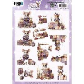 3D Cutting Sheet - Berries Beauties - Pastel Purple Christmas - Mouse CD12367
