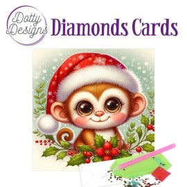Dotty Designs Diamond Cards - Christmas Monkey DDDC1204