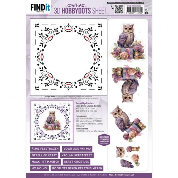3D Hobbydots Sheet - Berries Beauties - Pastel Purple Christmas 2 DODOHS10006