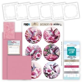 Embroidery Pinwheel Calendar - Berries Beauties - Hummingbirds STDOPWC01