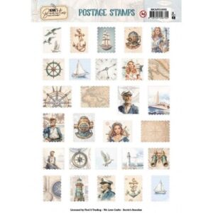Berries Beauties - Collage Art - Push Out Postage Stamp - Nautical Breeze BBCAPO10002